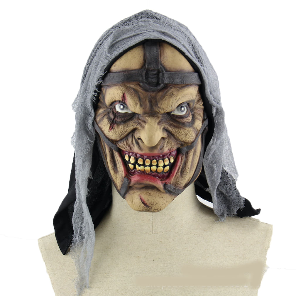 Máscara Scary Witch Latex Para Rosto Inteiro Halloween Cosplay Pro