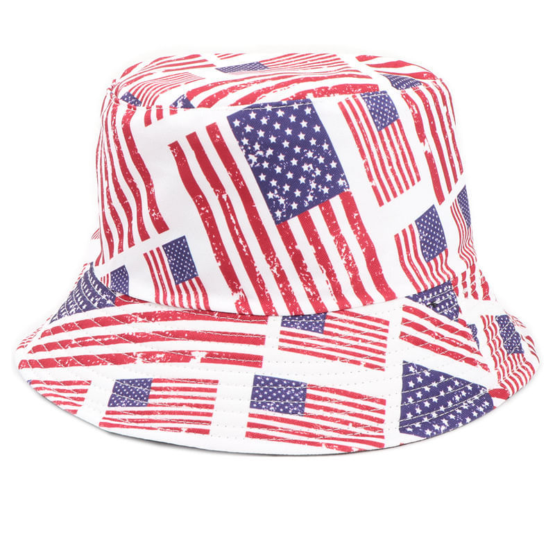 Bucket Hat American Flags Anime Unissex Beach Fisherman