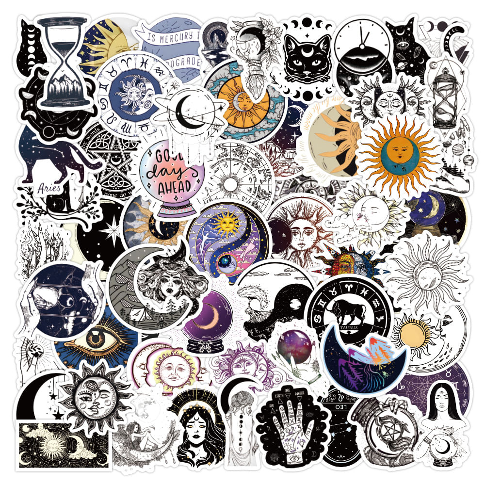 Decalque De Grafite De Vinil Impermeável Stickers Astrology (60 Unidades)