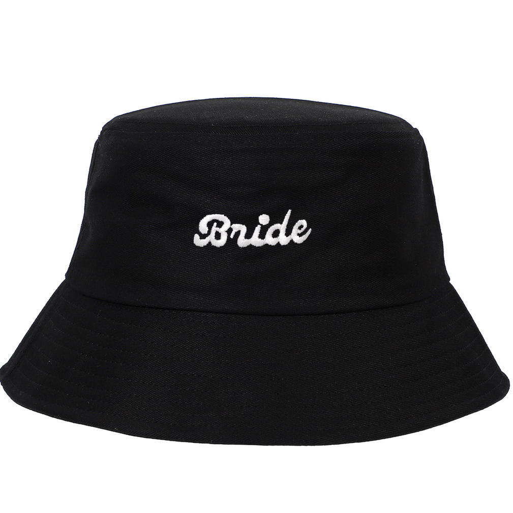Bucket Hat Bride Black Sun Hat Unissex Para Mulheres, Homens E Adolescentes