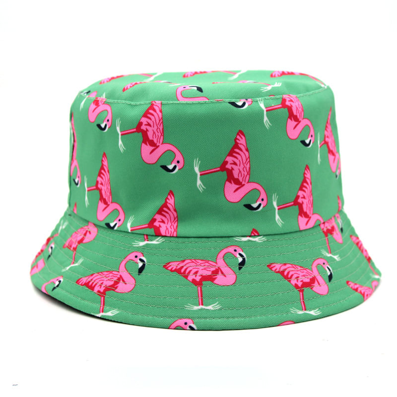 Proteção Solar Bucket Hat Flamingos Anime Para Adultos