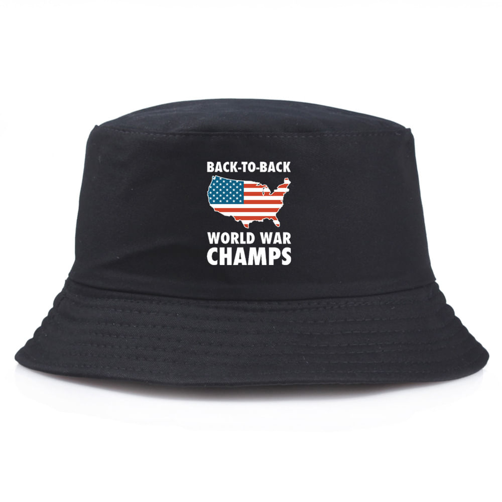 Bucket Hat Backs To Backs Worlds Wars Champs Anime Unissex