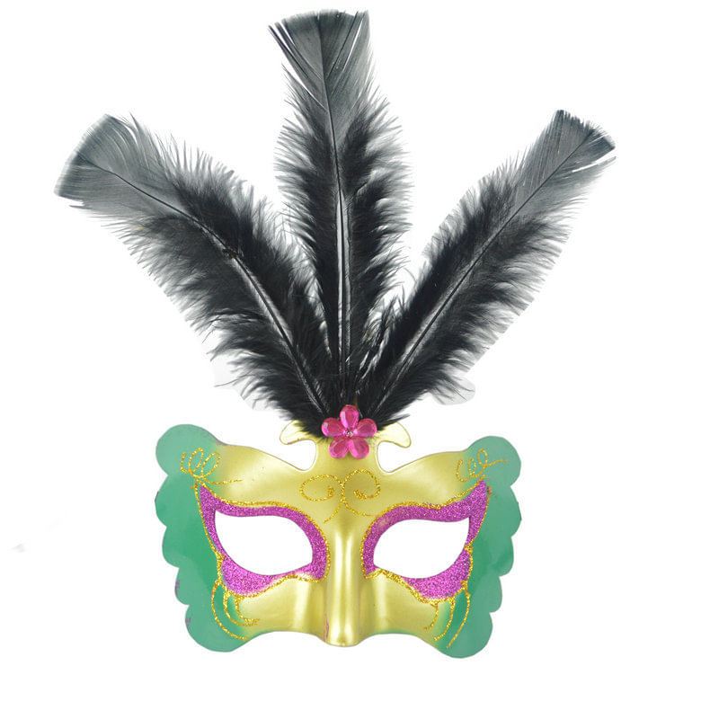 Máscara De Cosplay Venice Feather Painting Half Face Cover H