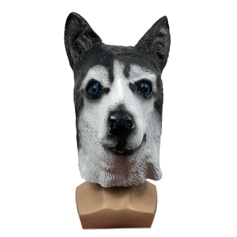 Máscara De Cosplay Huskie Latex Overhead Fantasia De Halloween
