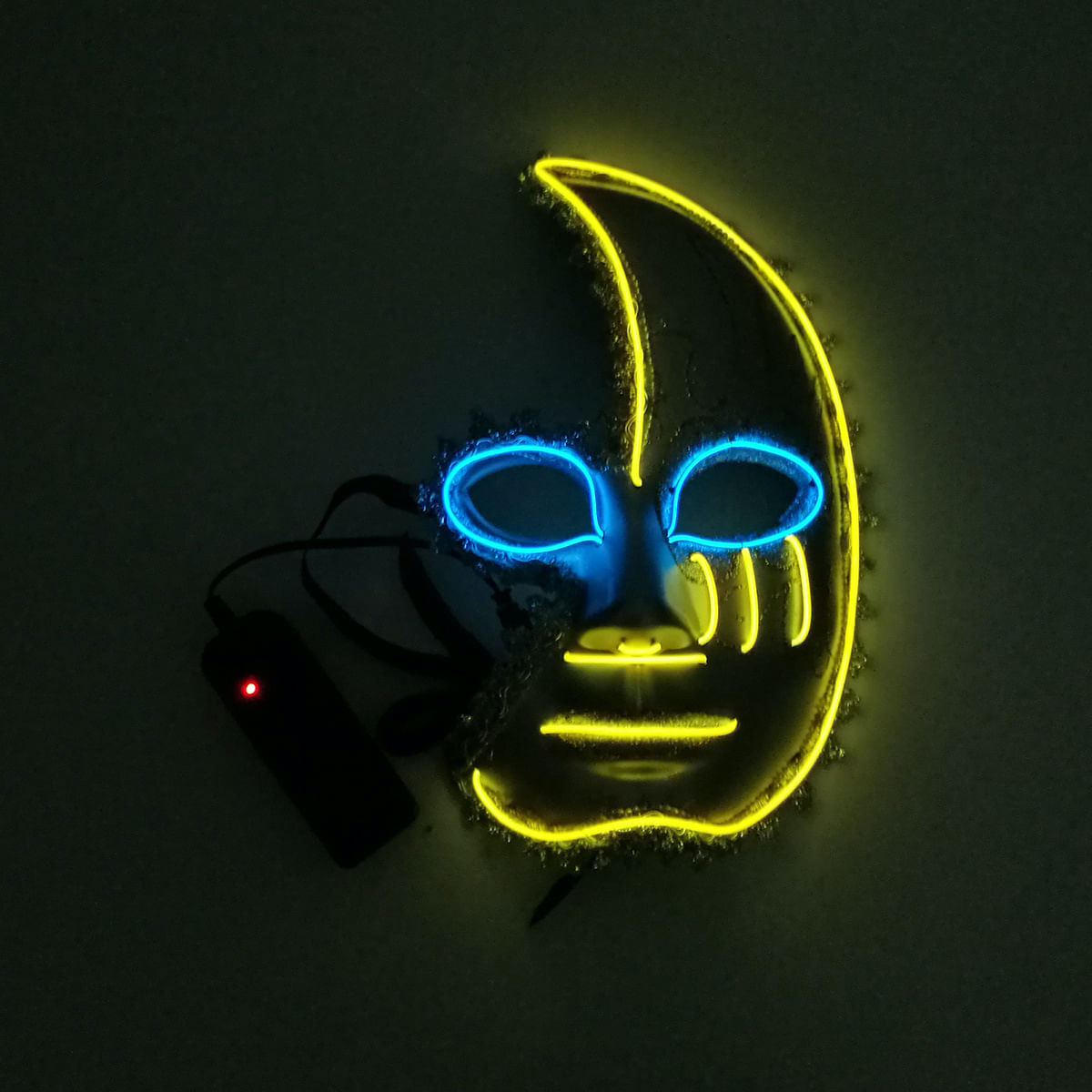 Máscara De Cosplay El Cold Light Luminous Half Face Moon Painted M