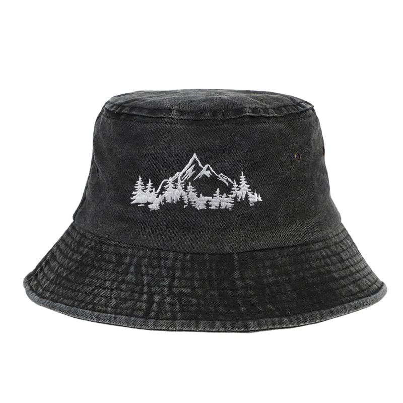 Bucket Hat Mountains Forests Anime Casual Beach Unissex