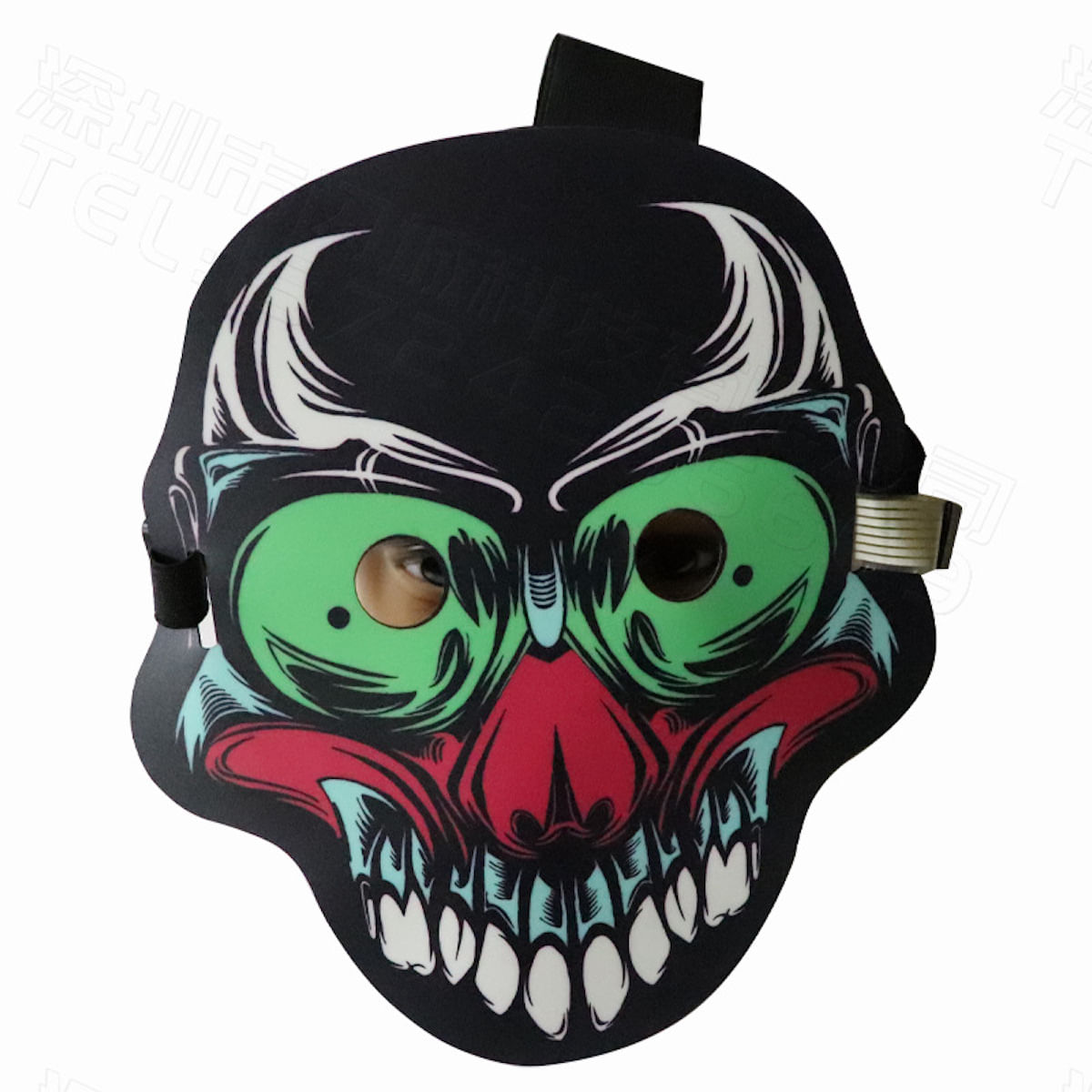 Máscara Led Skeleton Sound Control Cosplay Costume Props