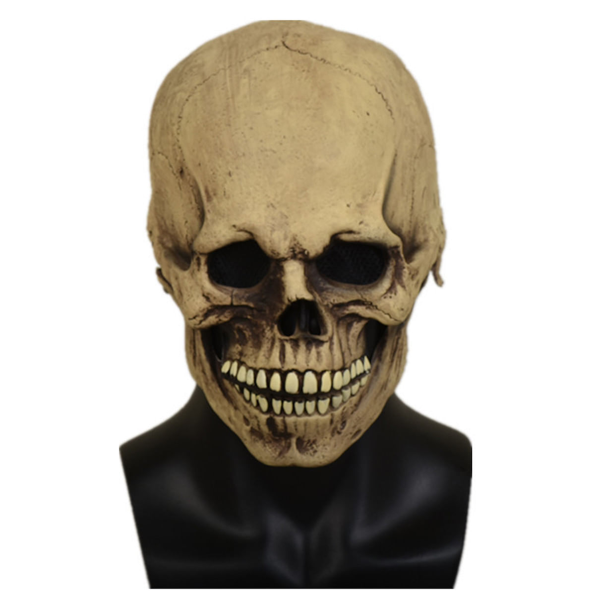 Mask Skeleton Headgear, Látex, Boca Móvel, Traje De Cosplay