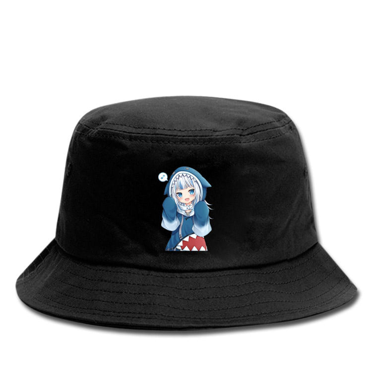 Bucket Hat Gawrs Guras Anime, Praia Casual Unissex, 56-58 Cm