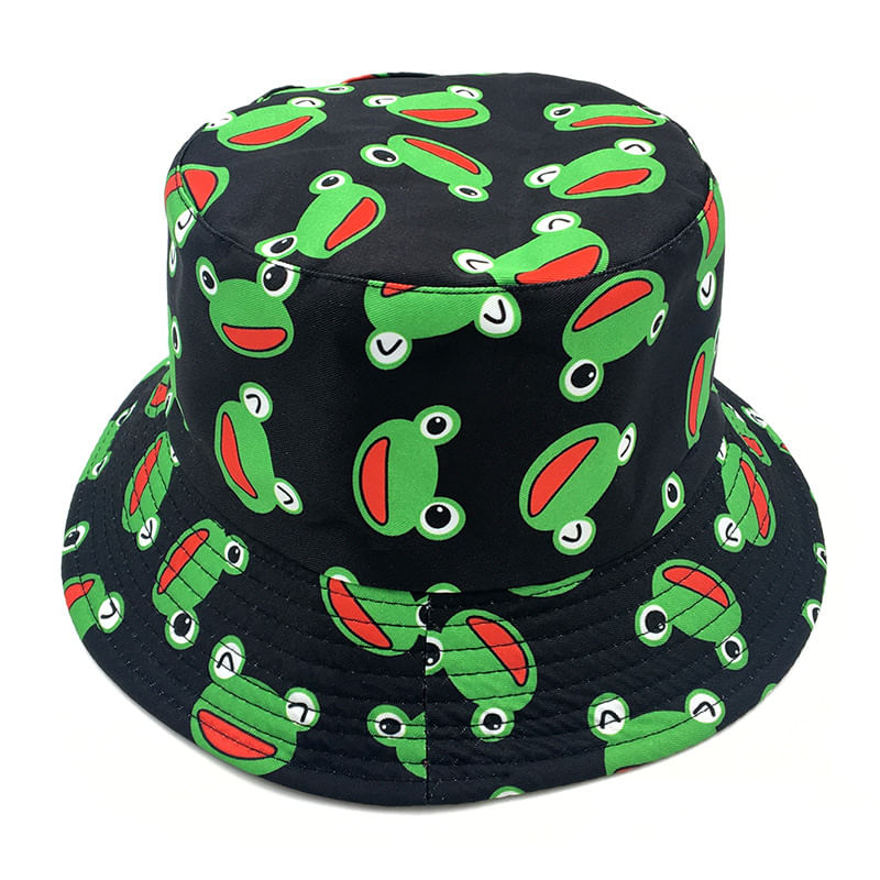 Proteção Solar Bucket Hat Frogs Anime Para Adultos Unissex