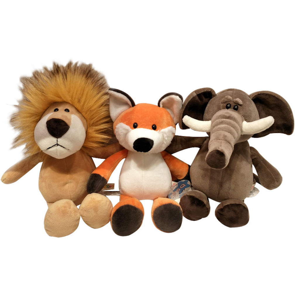 Boneca De Pelúcia Forest Animals 25 Cm - 3 Peças
