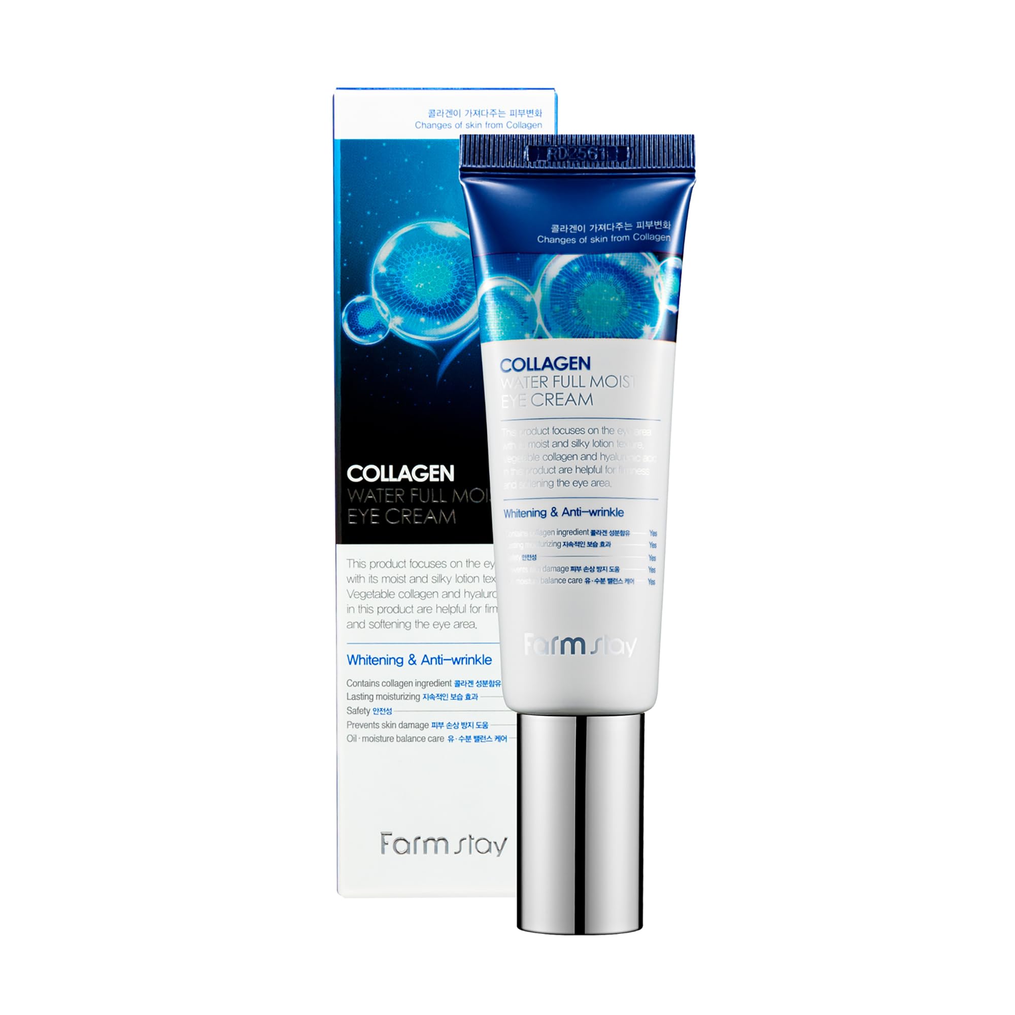 Creme Para Os Olhos Farmstay Collagen Water Full Moist Para Rugas 50ml