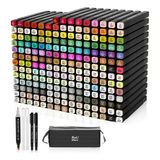 Canetinhas Escolar Ponta Dupla 204 Cores Marcador Permanente