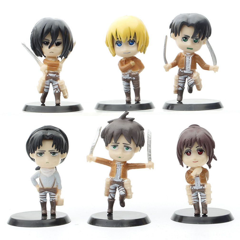 Modelo De Coleção De Brinquedos De Figuras De Anime Decorativo, 6 Peças Mikasas Levi