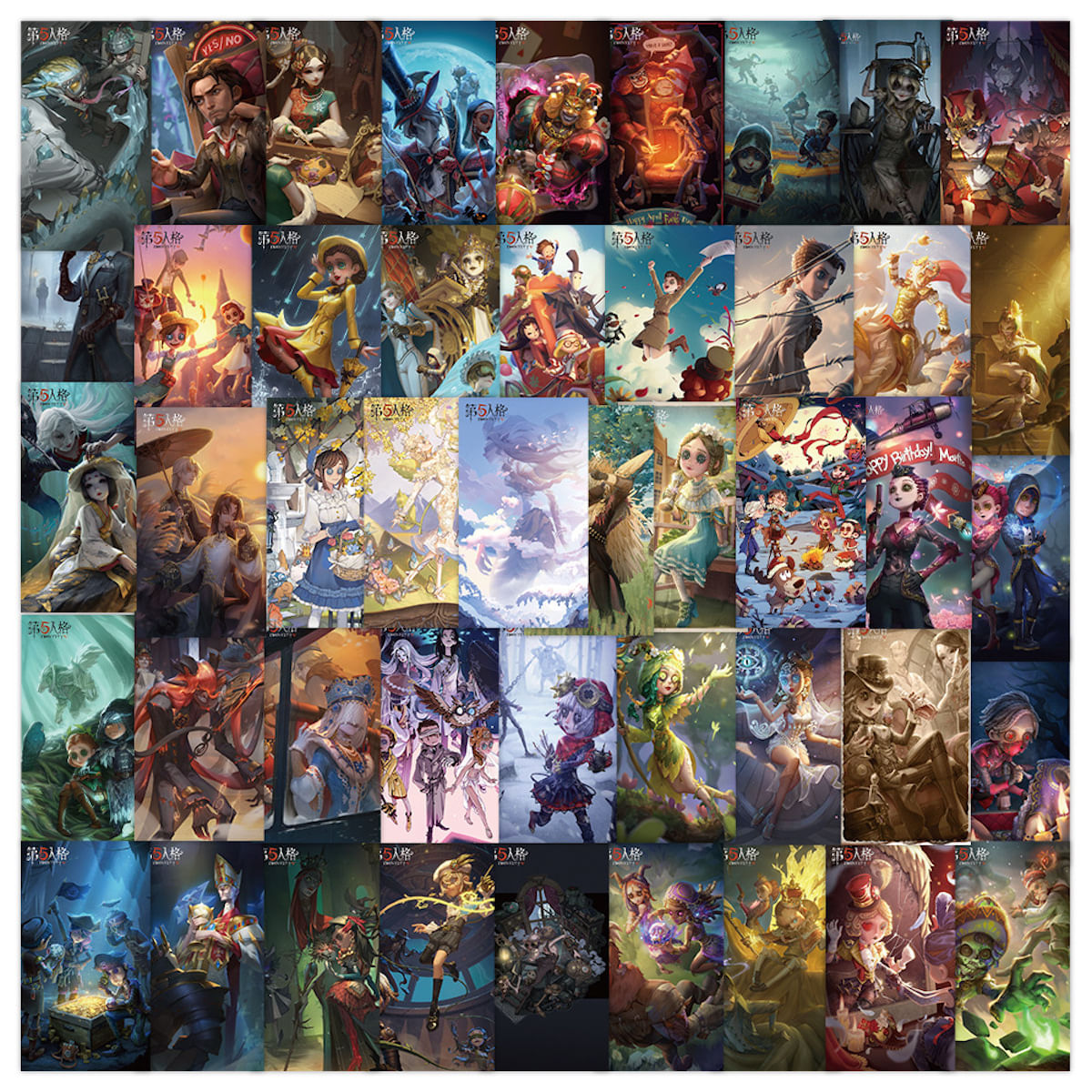 Pacote De Adesivos Identitys Vs Anime, Vinil Impermeável, 47 Unidades