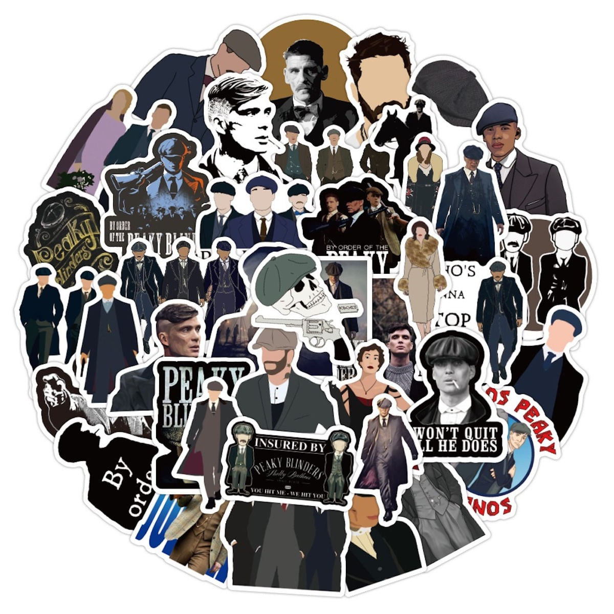Pacote De Adesivos Peaky Blinders Anime Waterproof 50 Unidades
