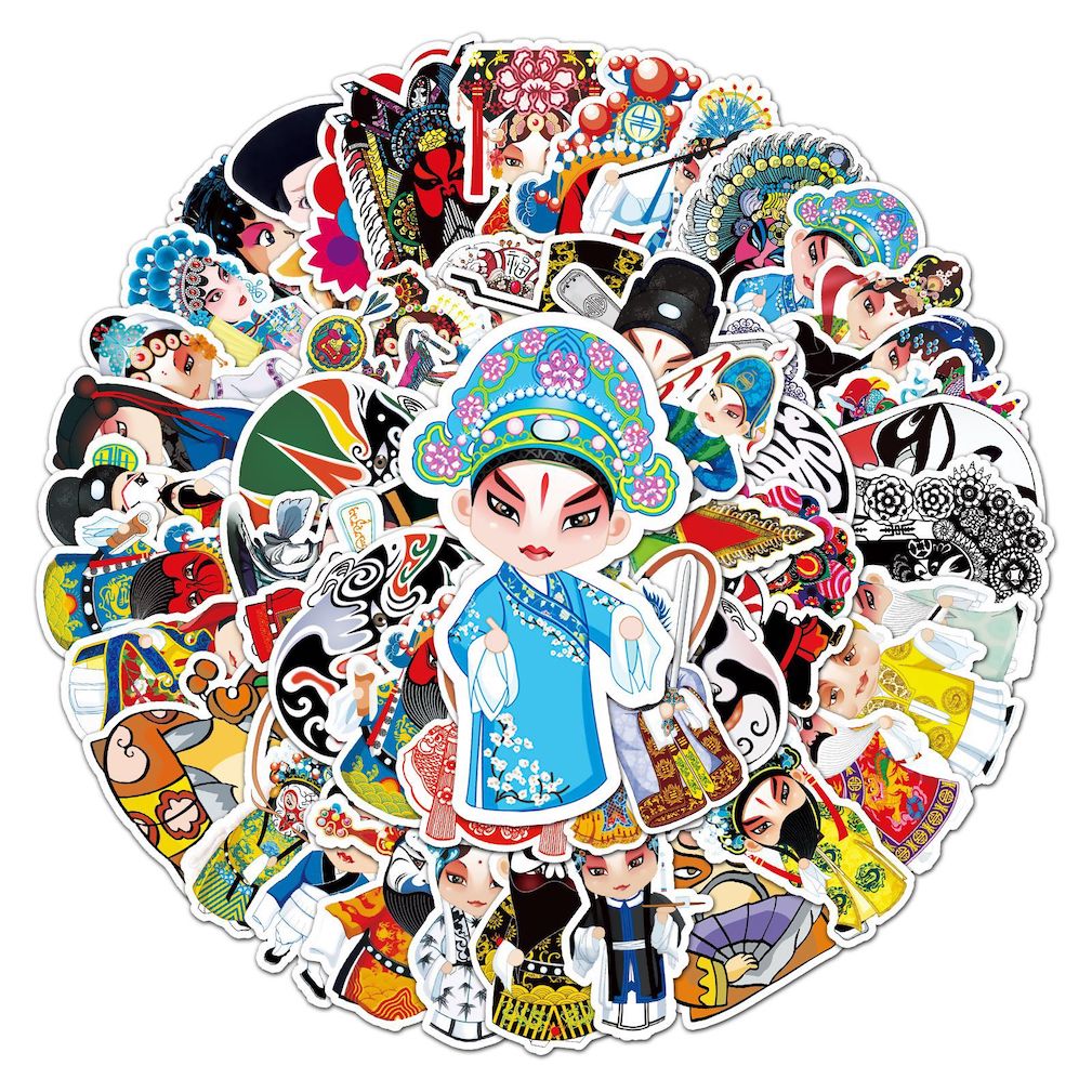 Pacote De Adesivos Peking Opera Character Facial Makeup Anime X50