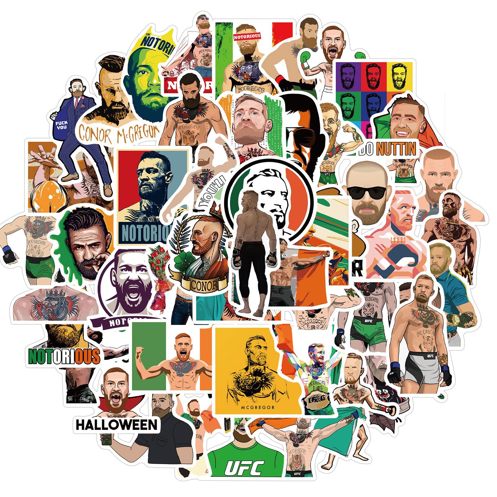 Pacote De Adesivos Combat Athlete Conor Mcgregors 50 Unidades