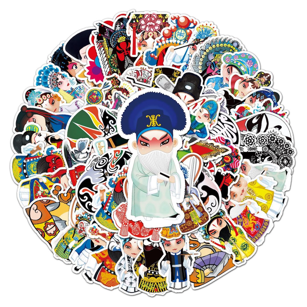 Adesivos Beijing Opera Anime Cartoon 50 Unidades De Pvc Impermeável