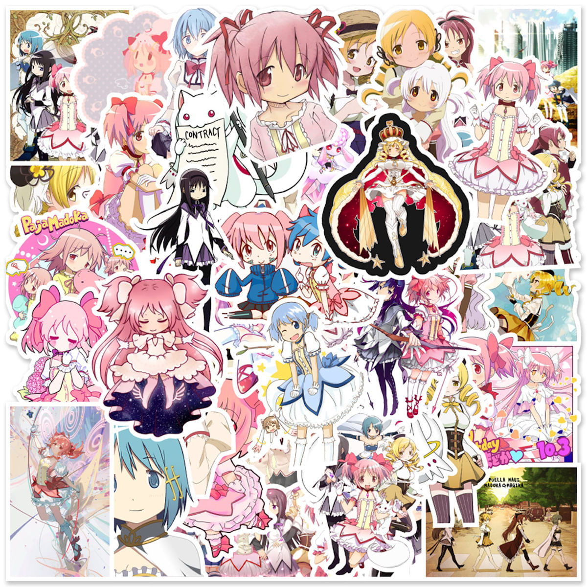 Adesivos Puellas Magis Madoka Magica Anime 50 Unidades De Pvc