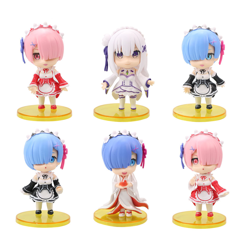 Figure Toy Collection Rem Anime, 6 Peças, Modelo 9-10 Cm, Pvc