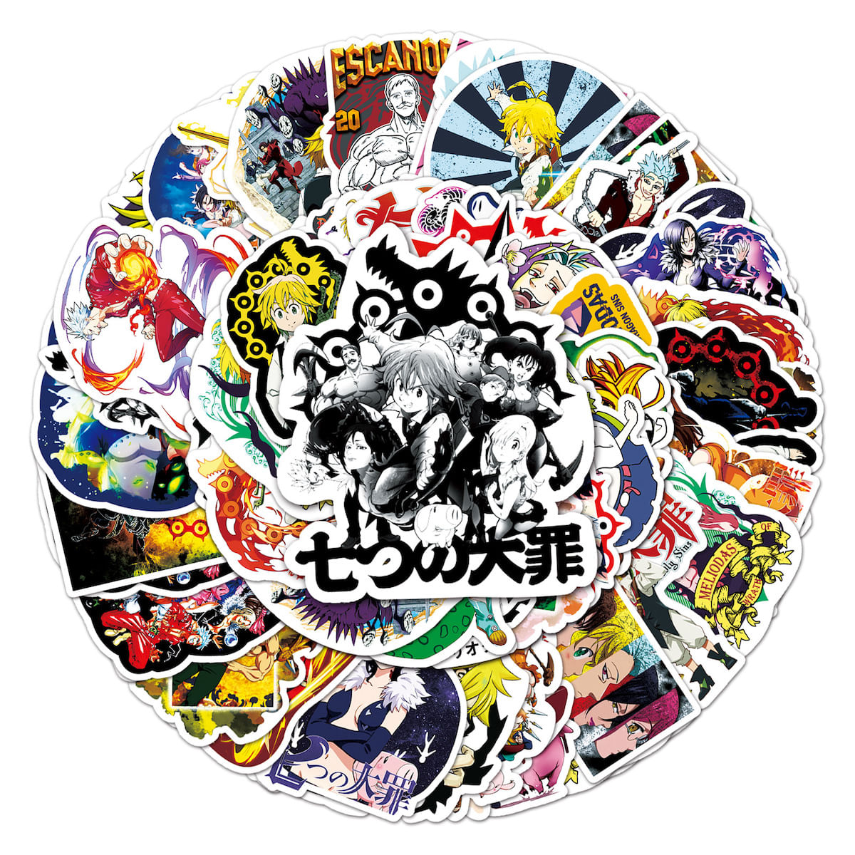 Adesivos Sevens Deadly Sins Anime 50 Unidades De Pvc Impermeável