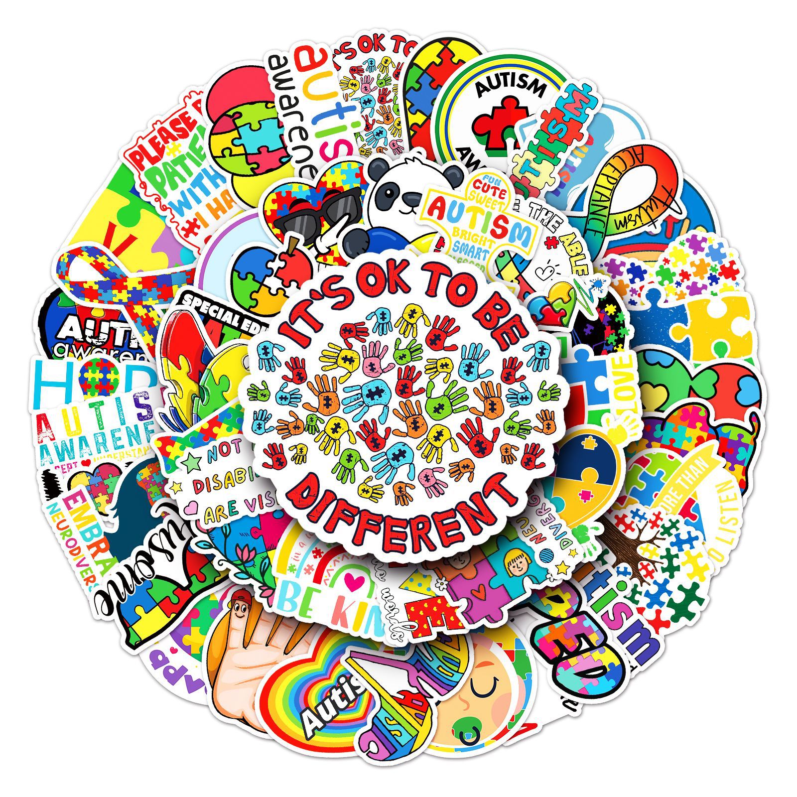 Pacote De Adesivos Autism Graffiti Anime Em Vinil Impermeável (50 Unidades)