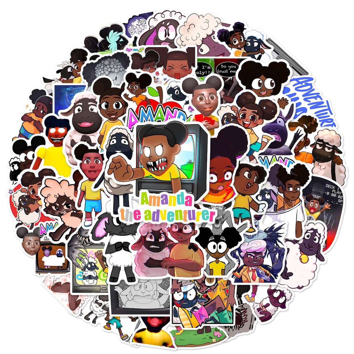 Adesivos Amandas The Adventurers Anime 50 Peças Em Pvc Impermeável