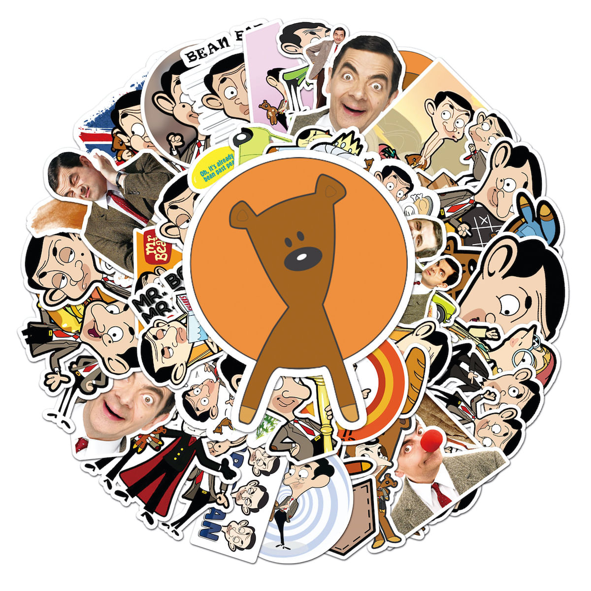 Adesivo Mr Beans Anime Cartoon Vinil Pvc Impermeável 50 Unidades