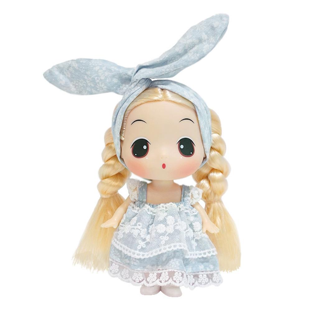 Figura Toy Girl Doll Rabbit Eared Dressup 18 Cm Em Pvc