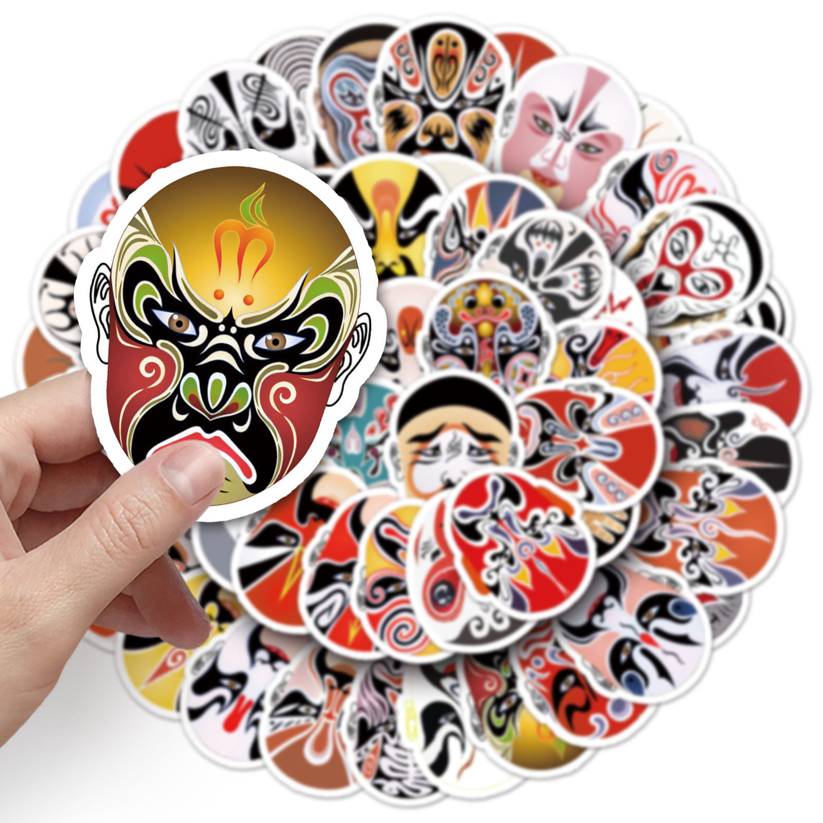 Adesivos Opera Masks, Vinil Impermeável, Anime, 60 Unidades