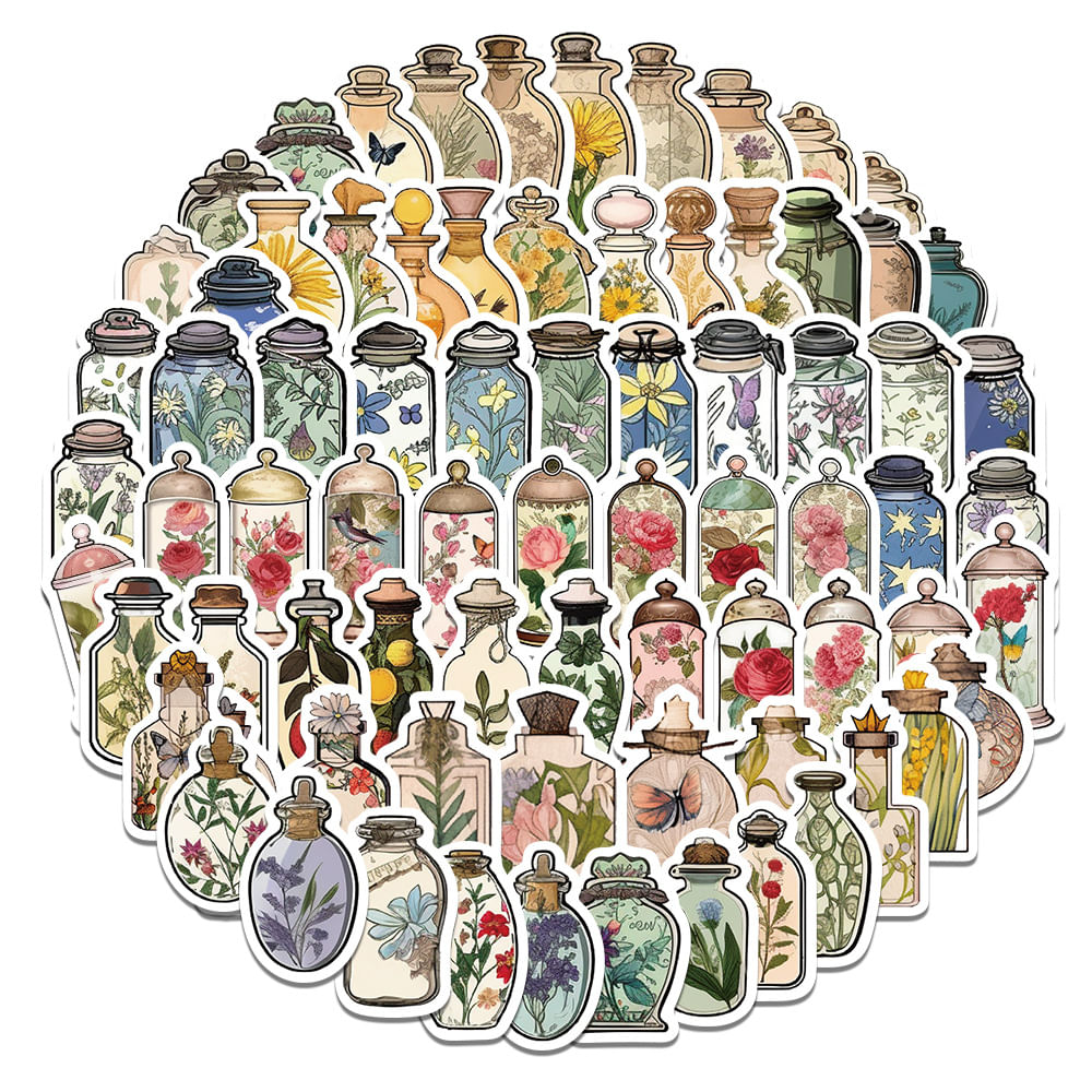 Adesivos Para Plantas, Vasos, Vinil Impermeável, Anime, 100 Unidades/lote