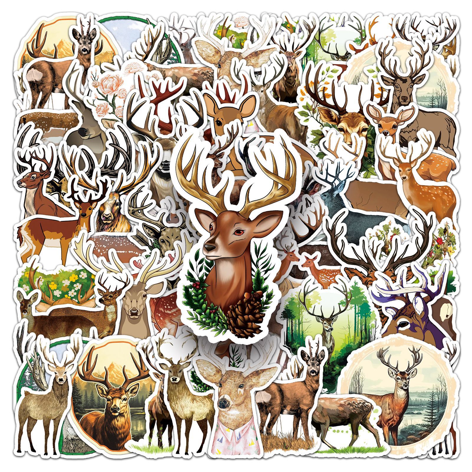Adesivos Deers Animals Vinil Impermeável Anime 50 Unidades/lote