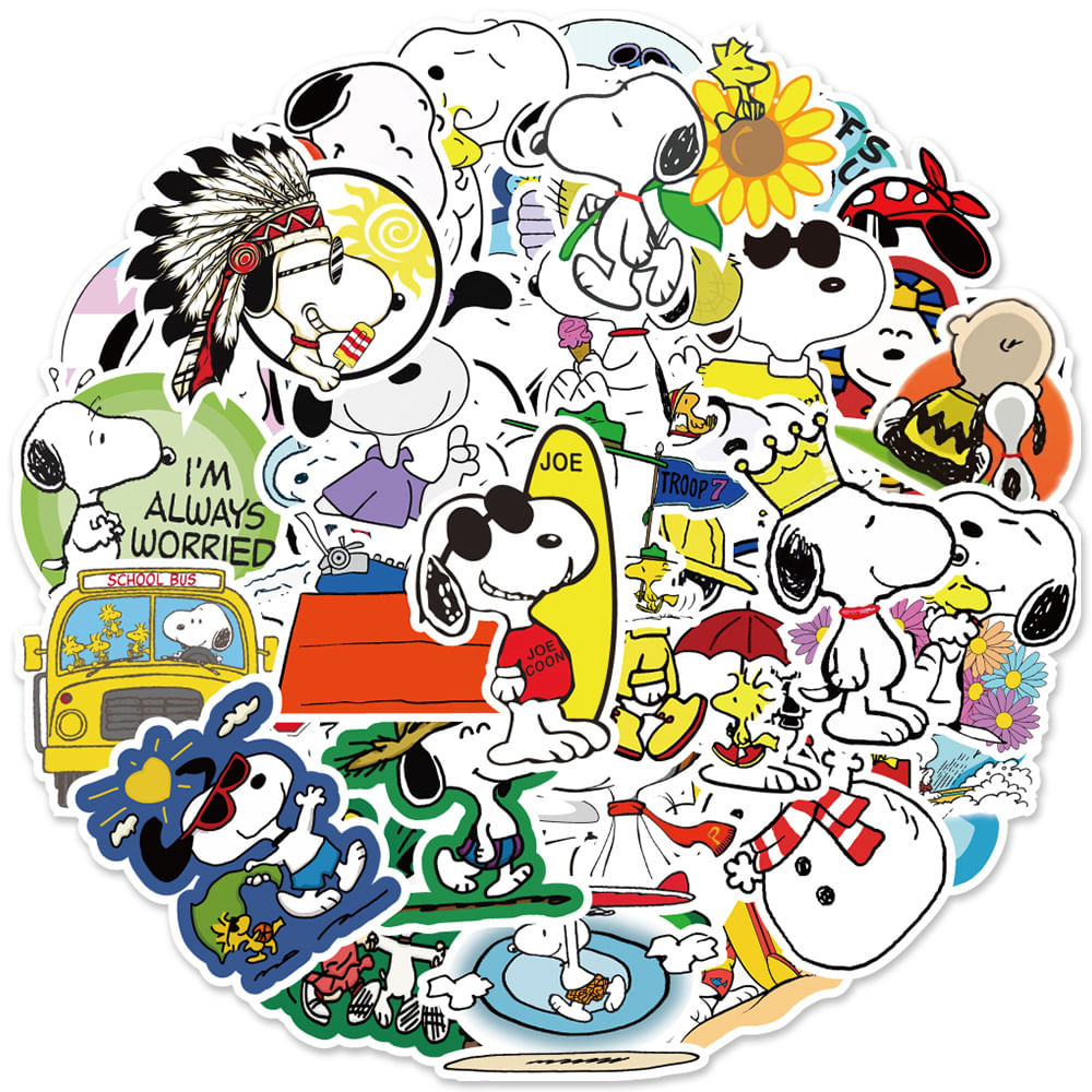 Adesivos Snoopys Waterproof Vinyl Anime 50 Unidades/lote 5-7 Cm D