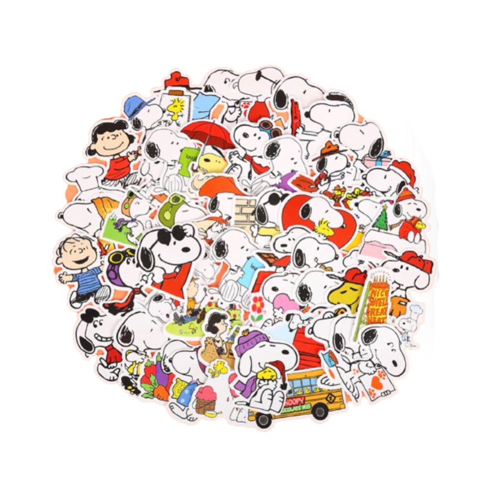 Pacote De Adesivos Snoopys Anime, 50 Unidades De Adesivos Decorativos De Desenhos Animados
