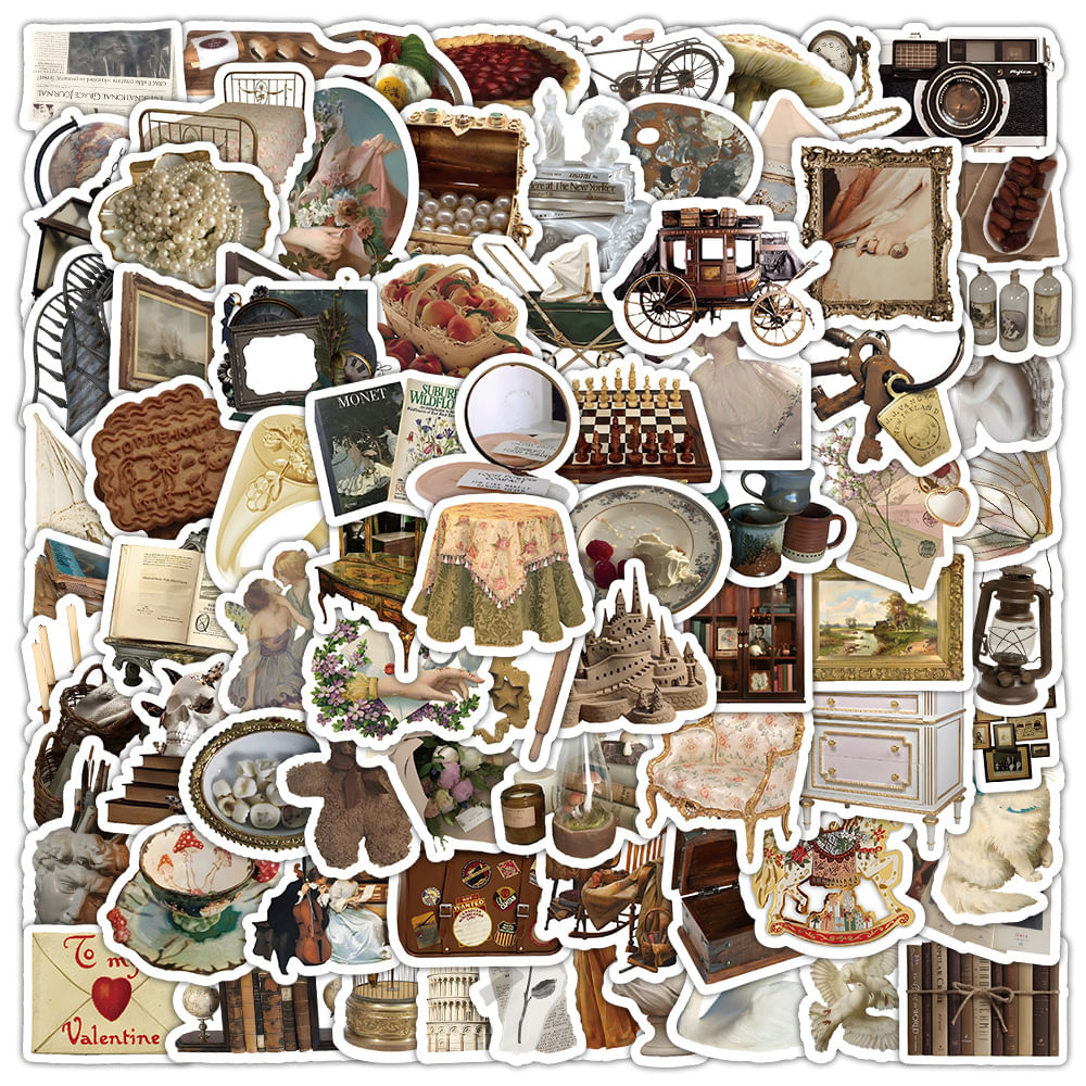 Adesivos, Móveis Vintage, Vinil Impermeável, 100 Unidades/lote