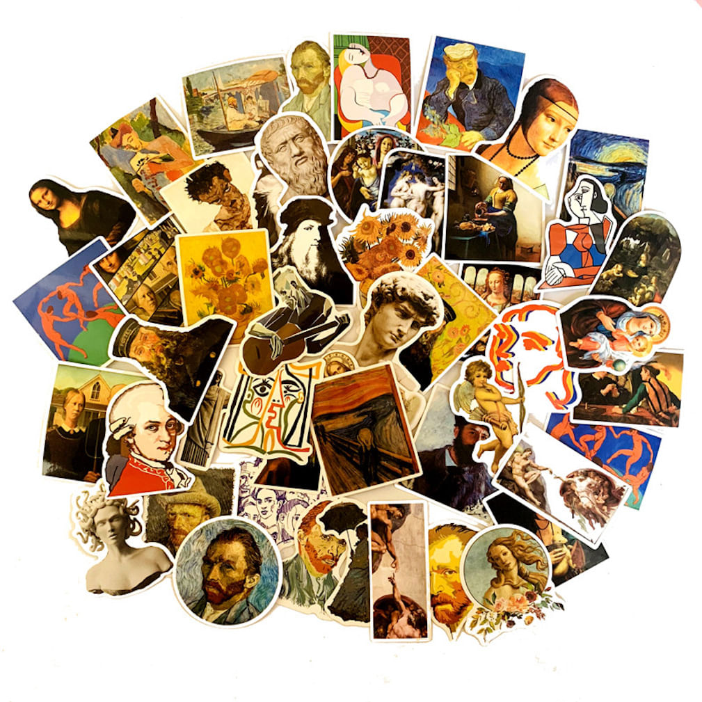 Pacote De Adesivos World Celebrity Artist Oil Painting Anime X50