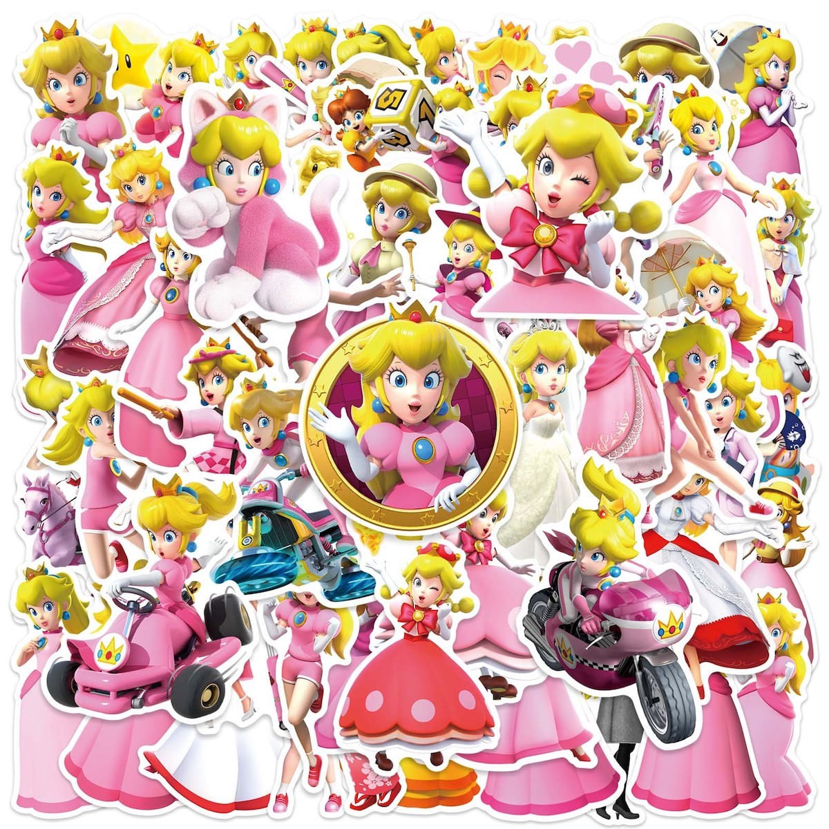 Adesivos Princess Peach Anime 50 Peças De Pvc Impermeáveis