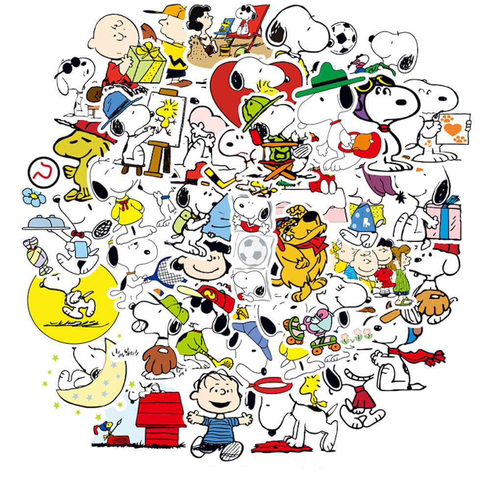 Pacote De Adesivos Snoopys Anime 100 Unidades De Adesivos Decorativos De Desenhos Animados