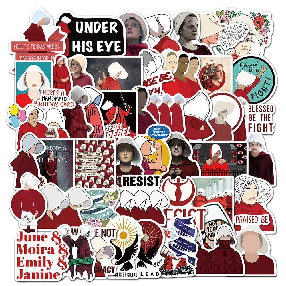 Adesivos Handmaids Tales, Vinil Impermeável, Anime, 50 Unidades