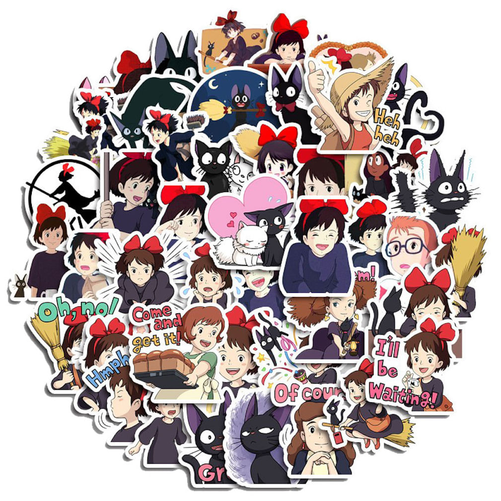 Pacote De Adesivos Kiki's Delivery Services Anime 50 Unidades