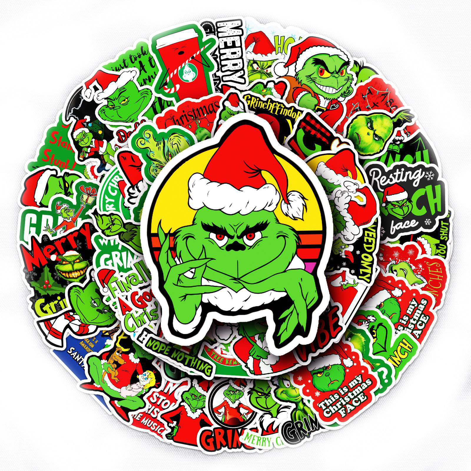 Adesivos Hows Grinchs Stoles Christmas Waterproof 52 Unidades