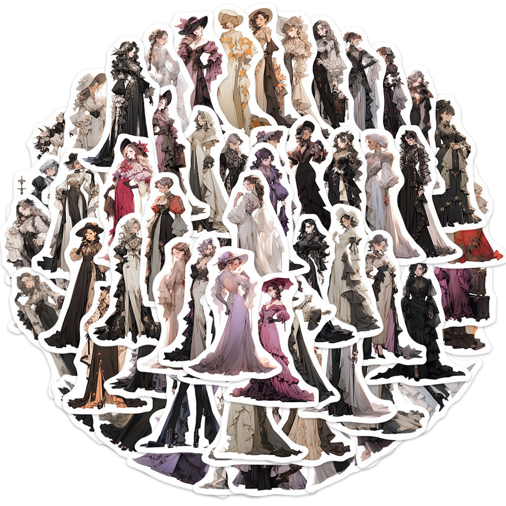 Pacote De Adesivos: 60 Peças De Vestido De Anime Decorativo Para Bricolage [4-8 Cm]