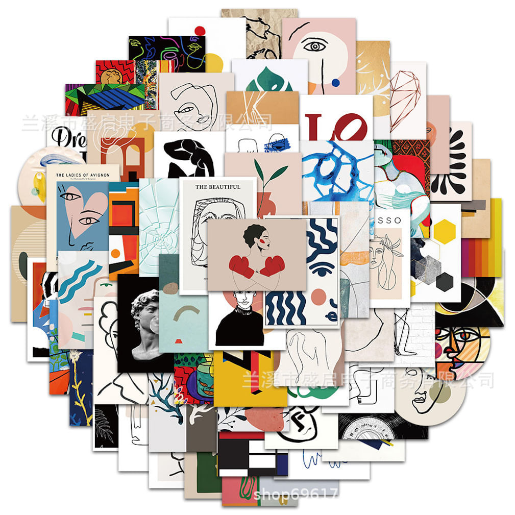 Pacote De Adesivos Matisse Oil Paintings Anime 65 Unidades 3-8 Cm