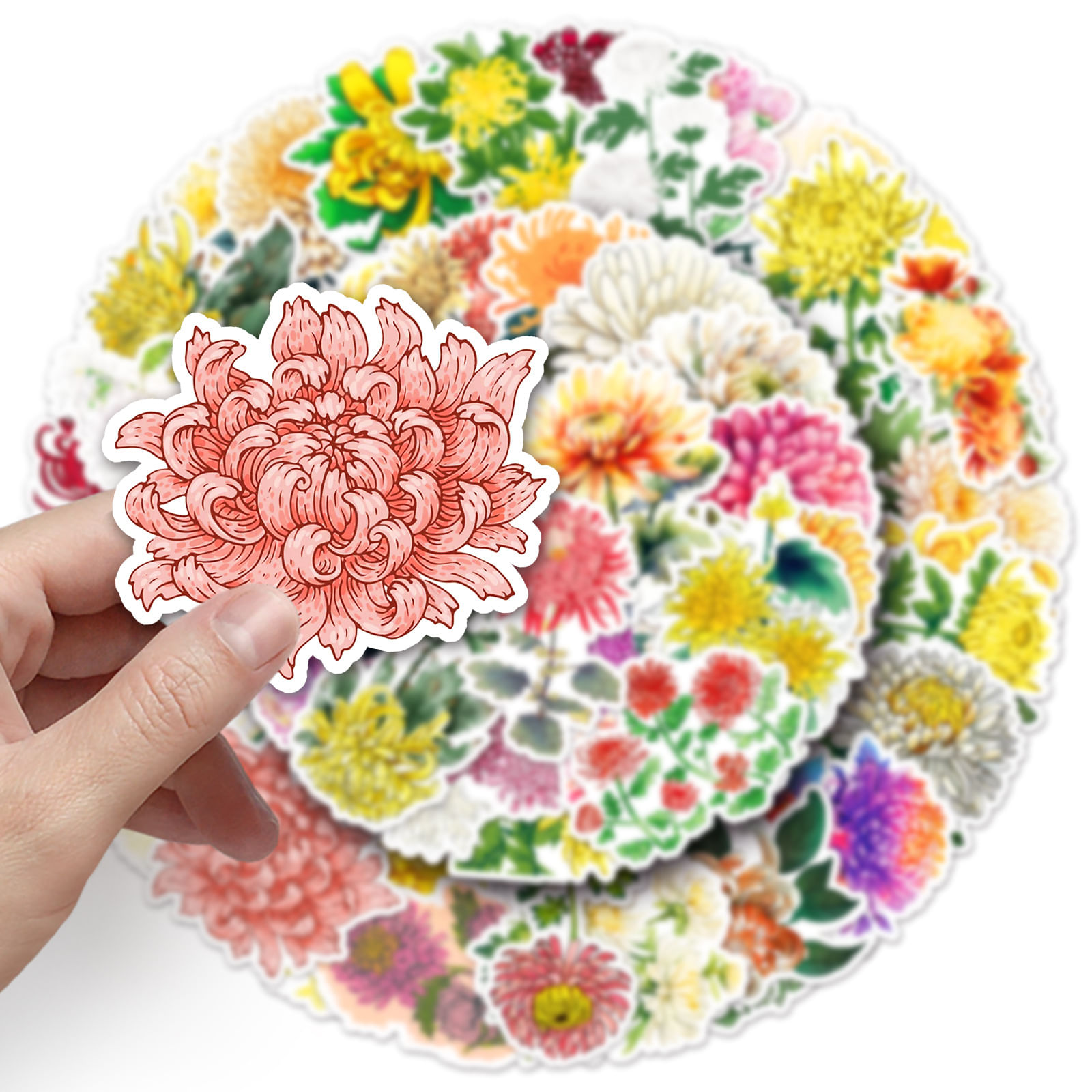 Adesivos Crisântemos, Vinil Impermeável, Anime, 50 Unidades/lote