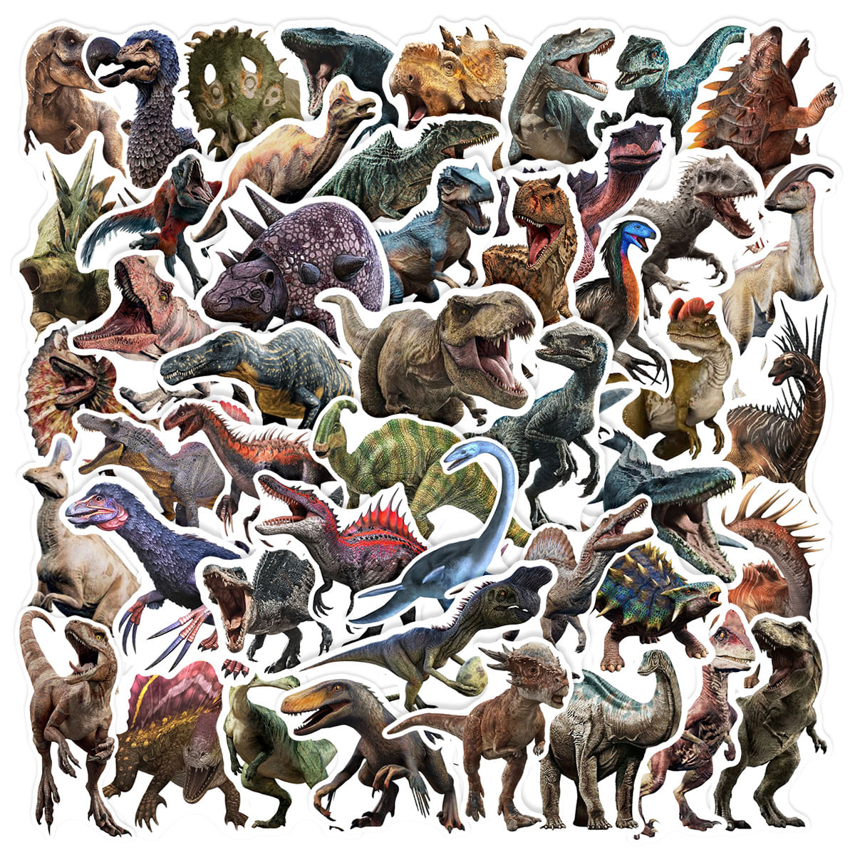 Adesivos Jurassics Dinosaurs Em Vinil Impermeável 50 Unidades/lote