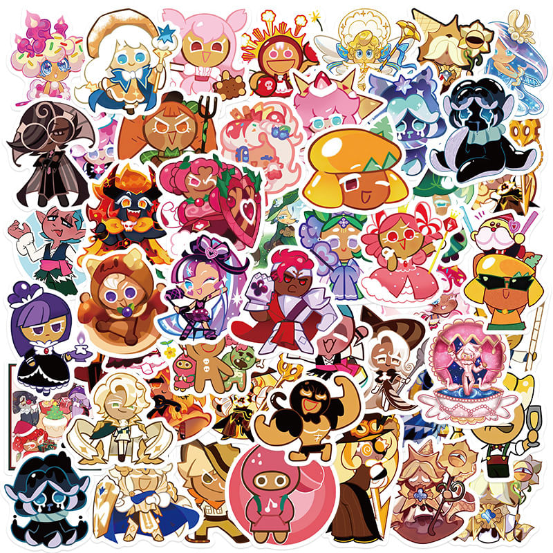 Adesivos De Vinil Impermeável Cookies Runs Kingdoms, 50 Unidades