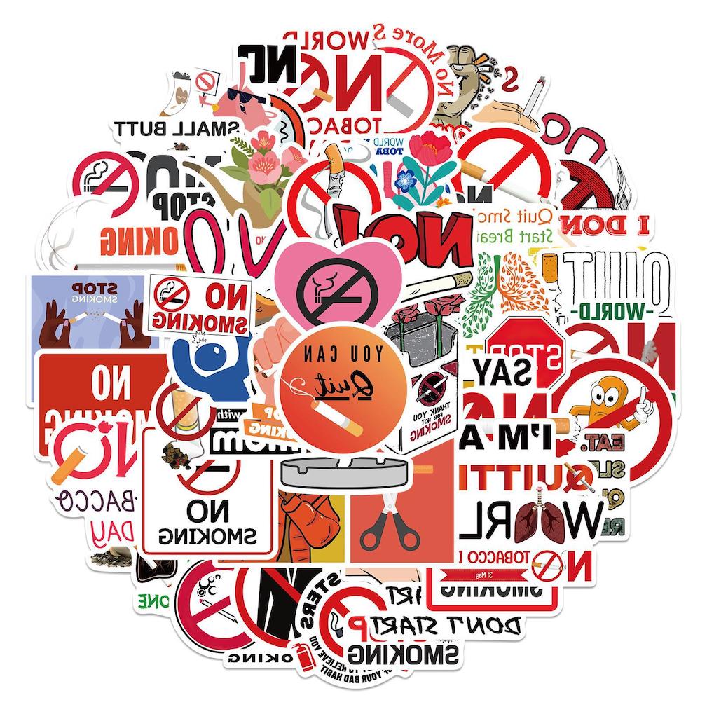 Pacote De Adesivos No Smoking World No Tobacco Day Anime 50 Unidades