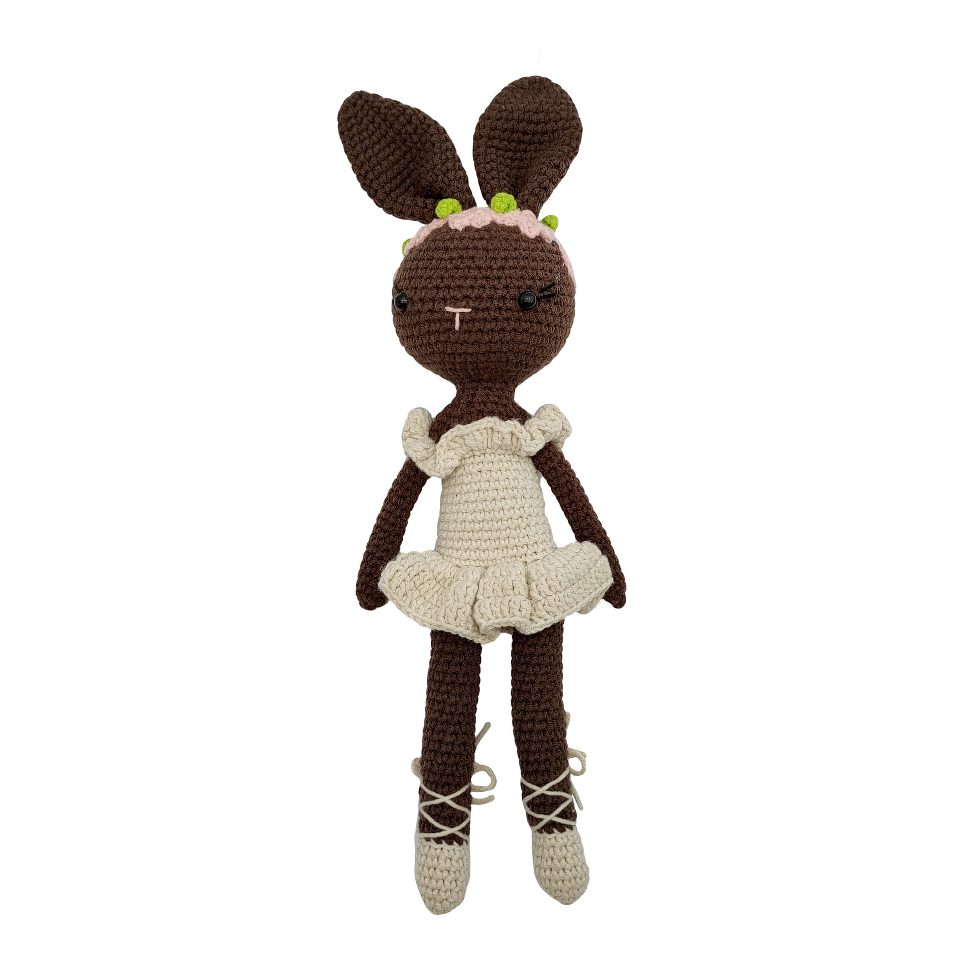 Brinquedo De Pelúcia Brown Rabbit Tricotando 36 Cm Na Cor Marrom