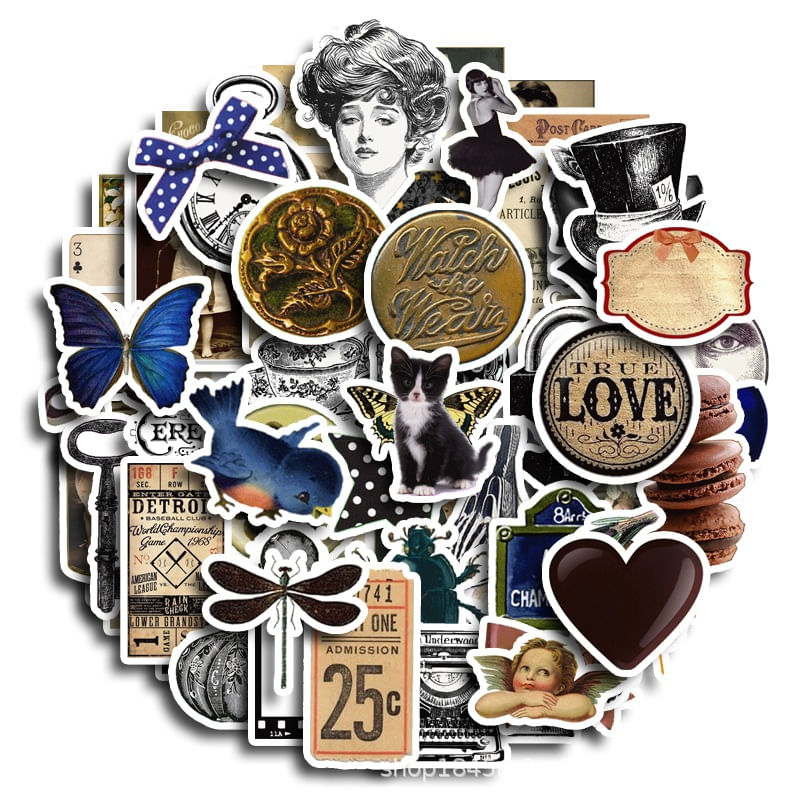 Adesivos Trues Loves Pennys Cats Dragonflys 60 Unidades/lote